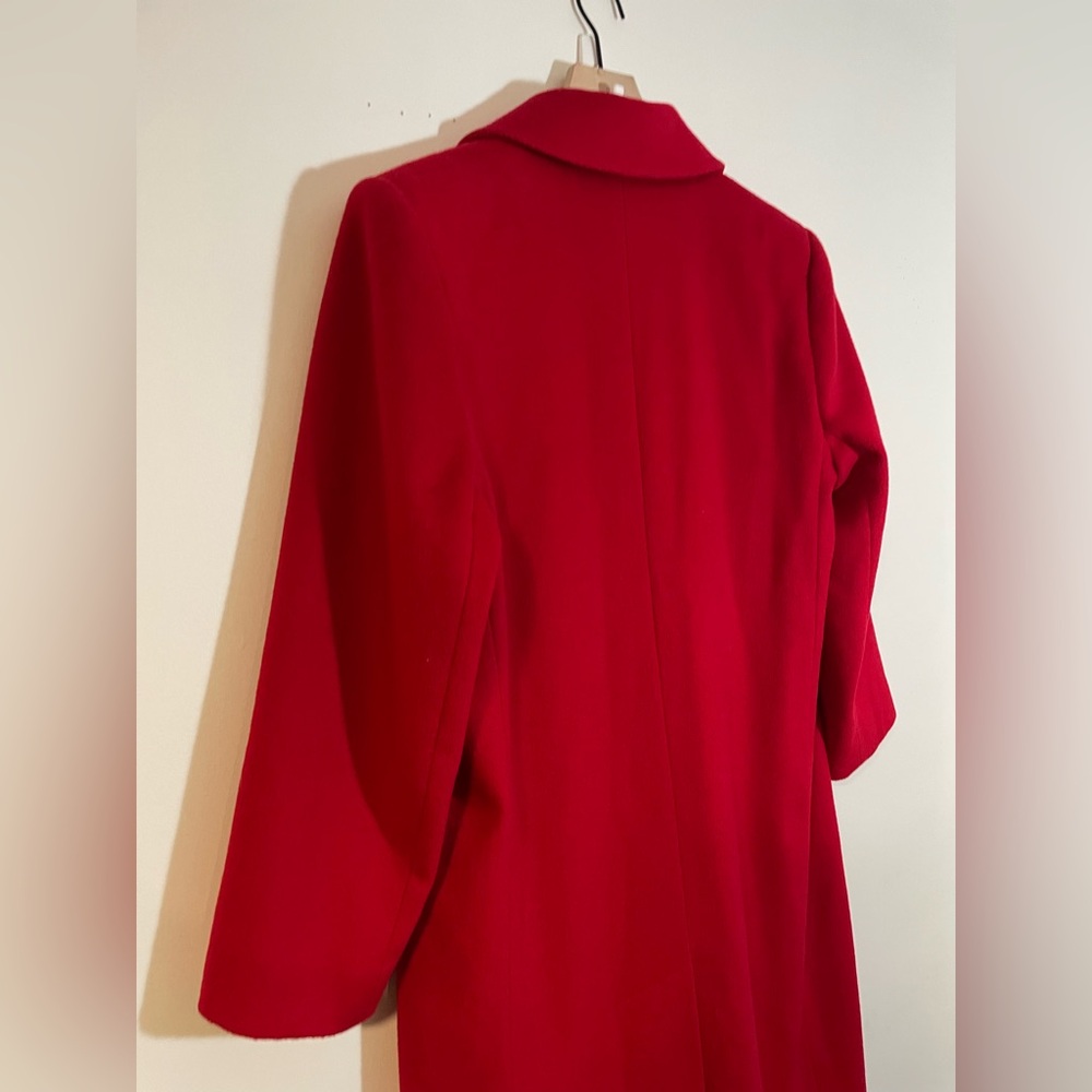 Vintage Kristen Blake Red Wool Blend Trench Coat Size 8 Union Tag EUC - Picture 8 of 13